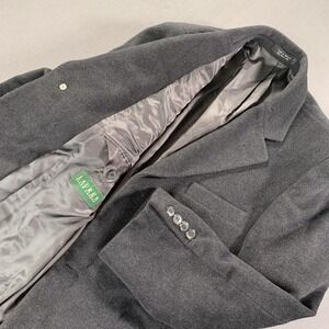 Lauren Ralph Lauren Coat Mens 40R Black Topcoat Overcoat Long Lined Blazer Wool